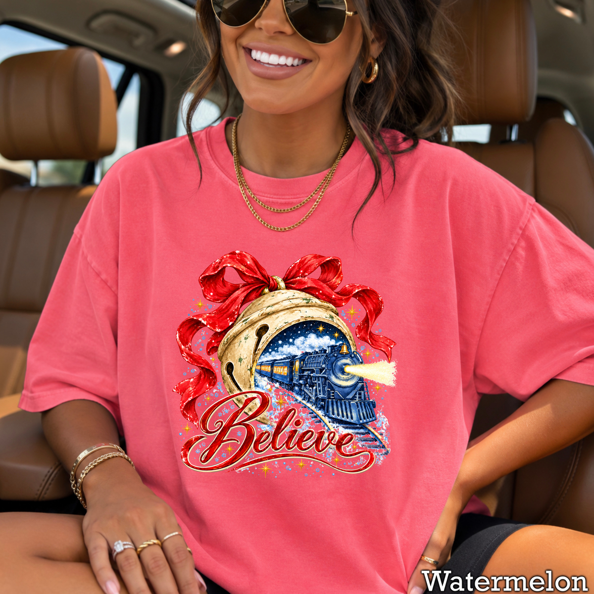 Believe Christmas Comfort Color Graphic Tee
