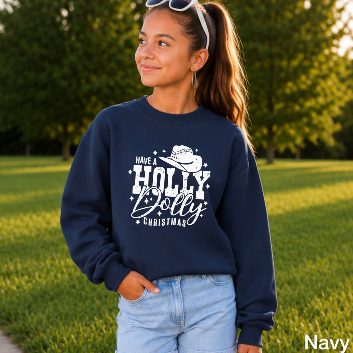 Have A Holly Christmas Youth Crewneck Sweatshirt