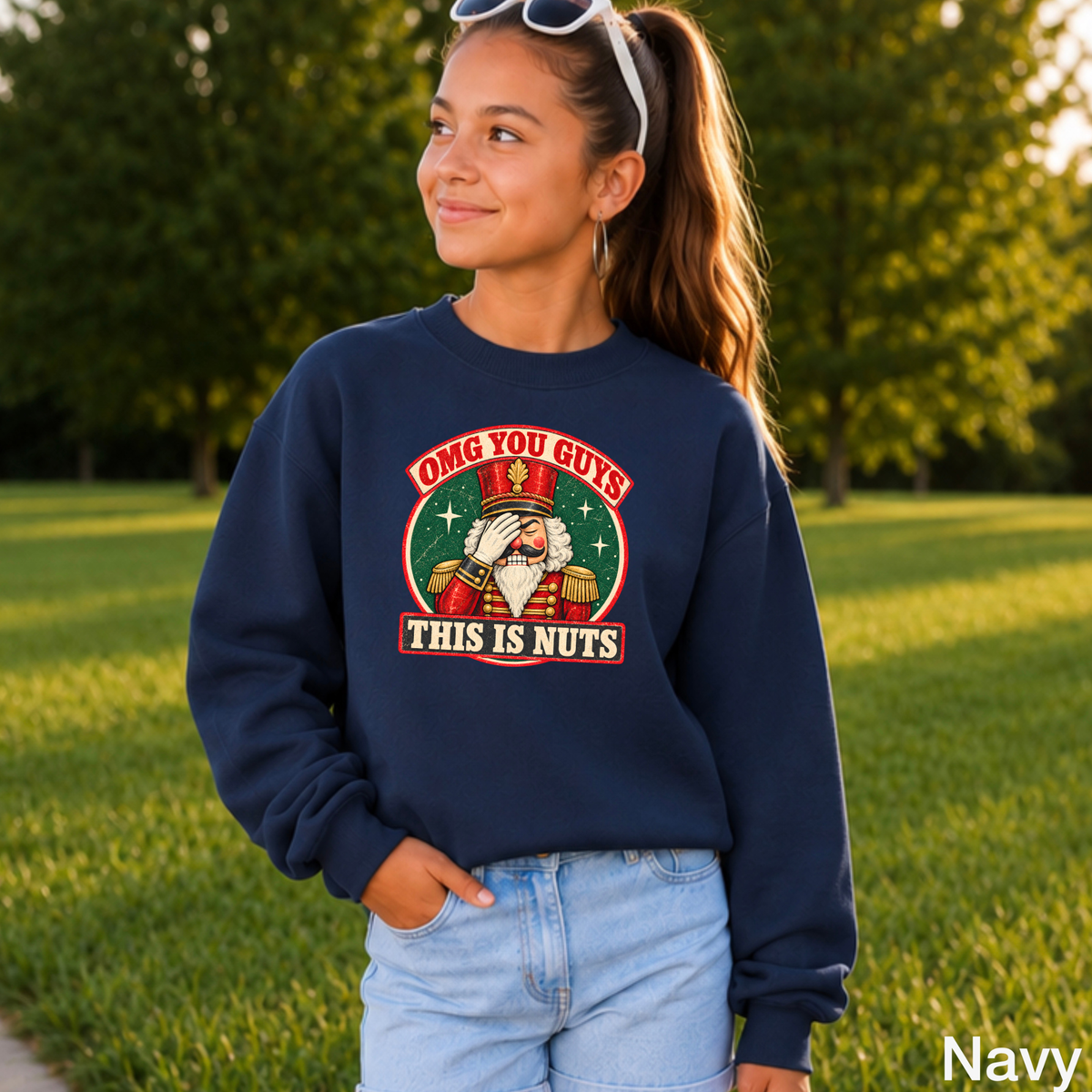 OMG You Guys This Is Nuts Christmas Youth Crewneck Sweatshirt