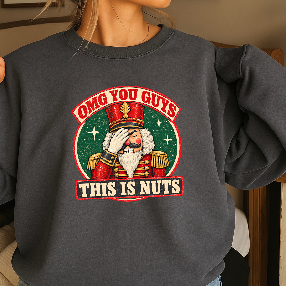 OMG You Guys This Is Nuts Christmas Crewneck Sweatshirt
