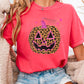Leopard Pumpkin Halloween Comfort Color Graphic Tee