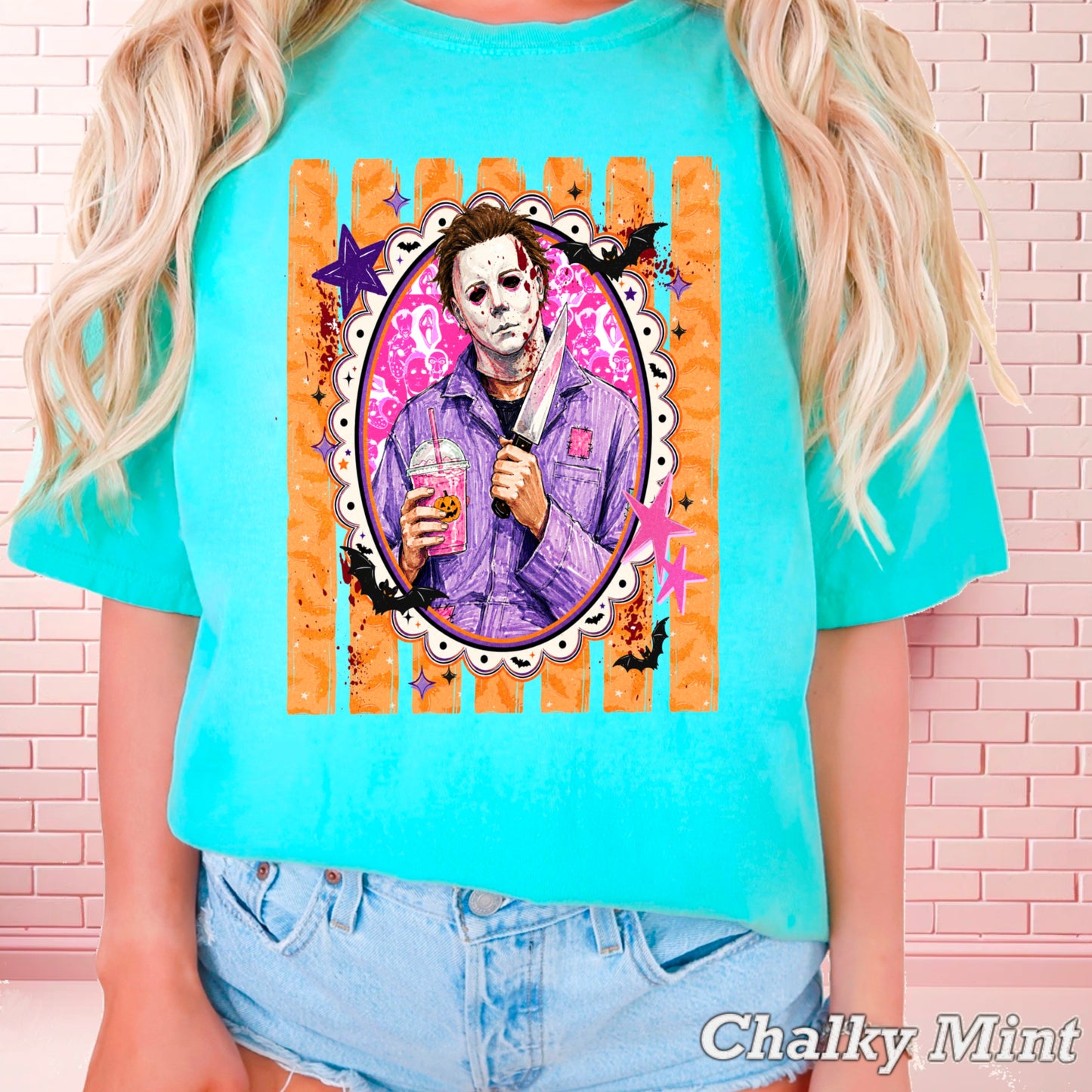 Horror Film Character Halloween Comfort Color Graphic Tee