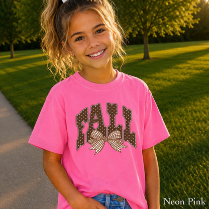 Fall Gingham Favorite Youth Comfort Color T-Shirt