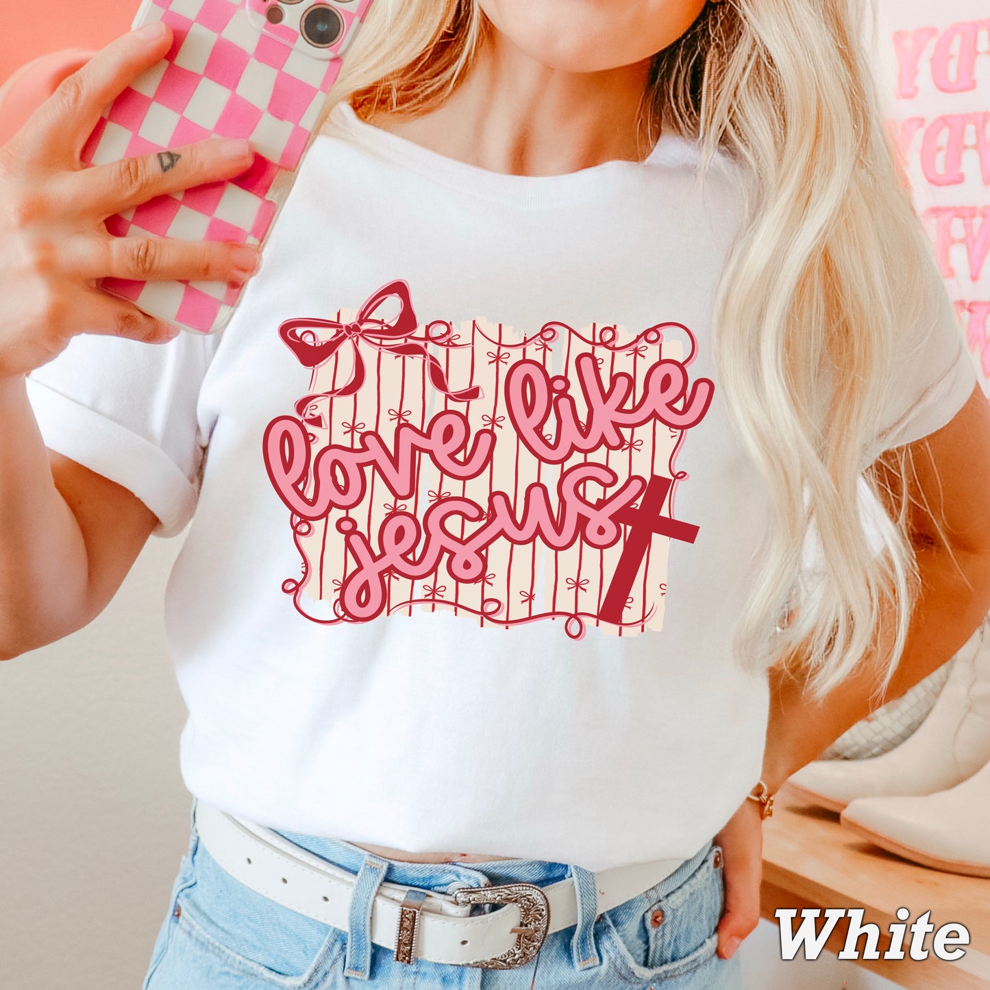 Love Like Jesus Valentine’s Day Comfort Color Graphic Tee