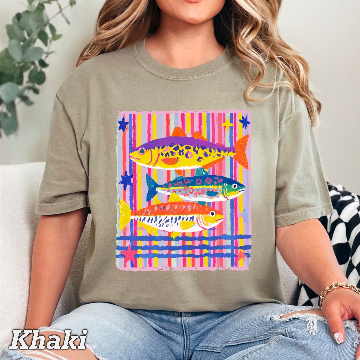 Preppy Fish Comfort Color Graphic Tee