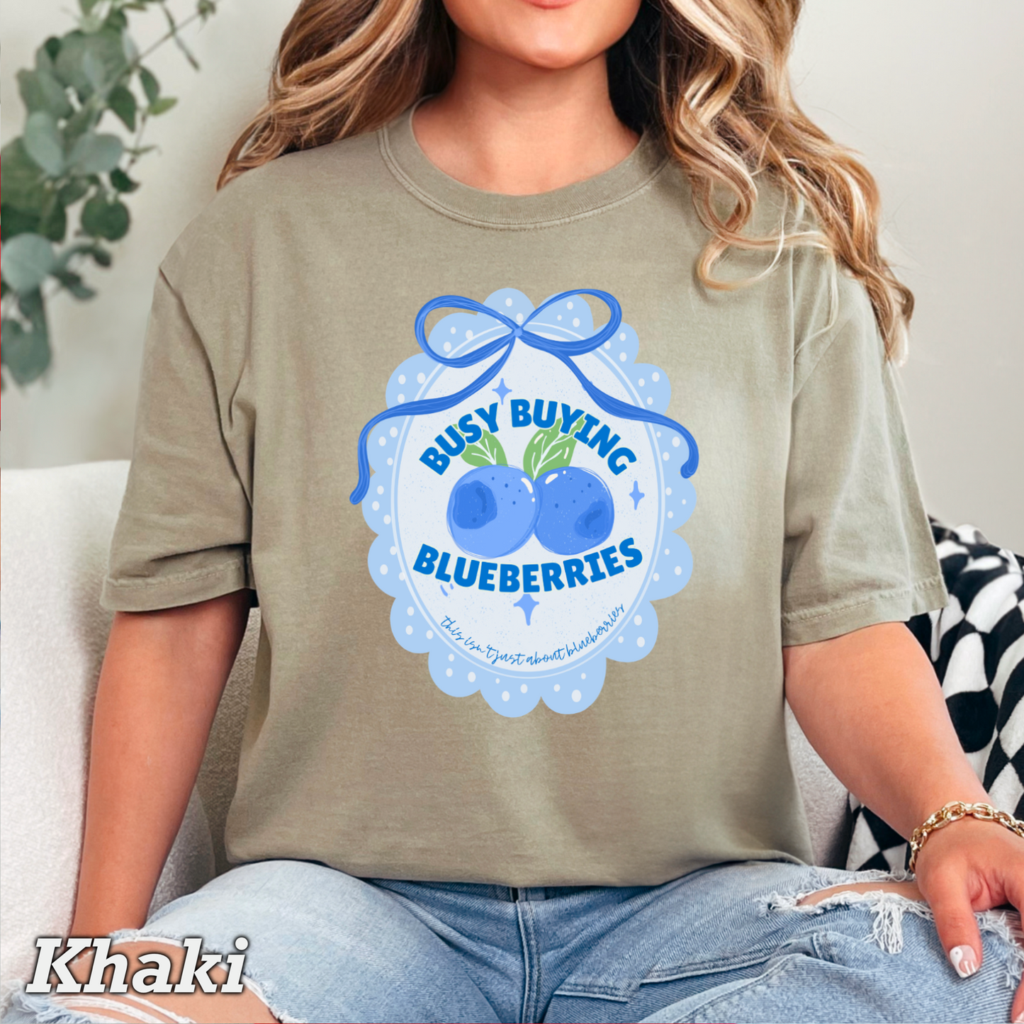 Busy Buying Blueberries Comfort Color Graphic Tee