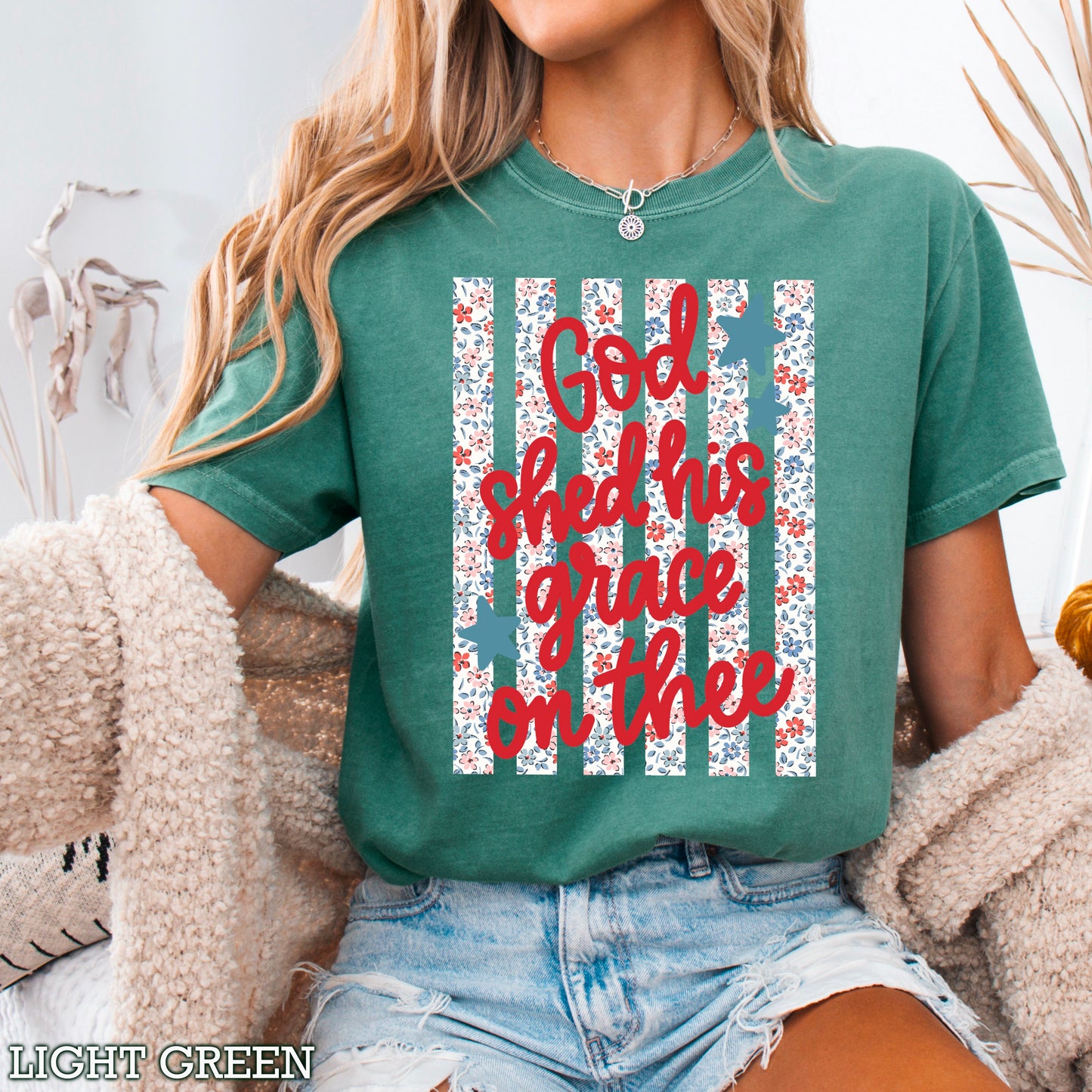 God Shed His Grace On Thee Comfort Color Graphic Tee