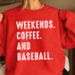 Weekends Coffee Baseball Screen Print Transfer