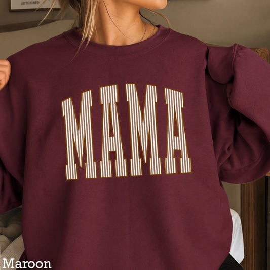 Mama Brown Seersucker Crewneck Sweatshirt