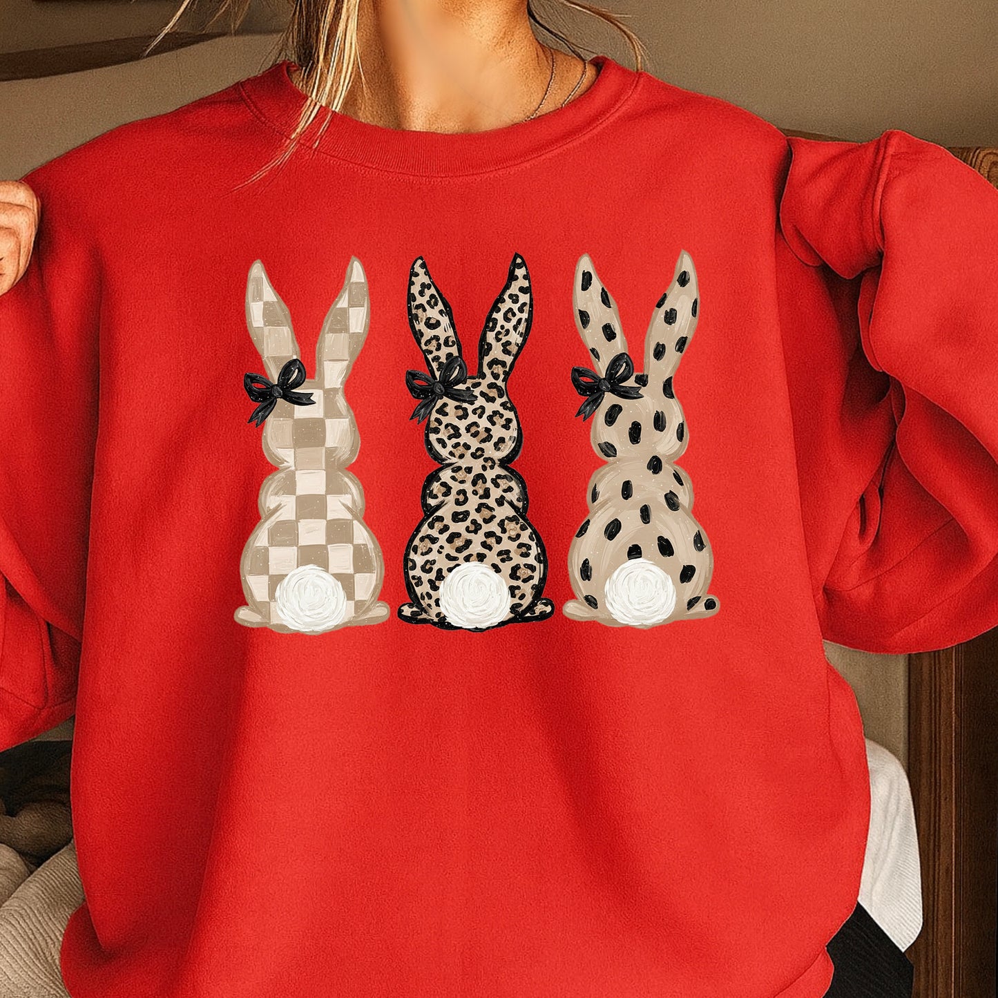 Ester Rabbits Trio Easter Crewneck Sweatshirt