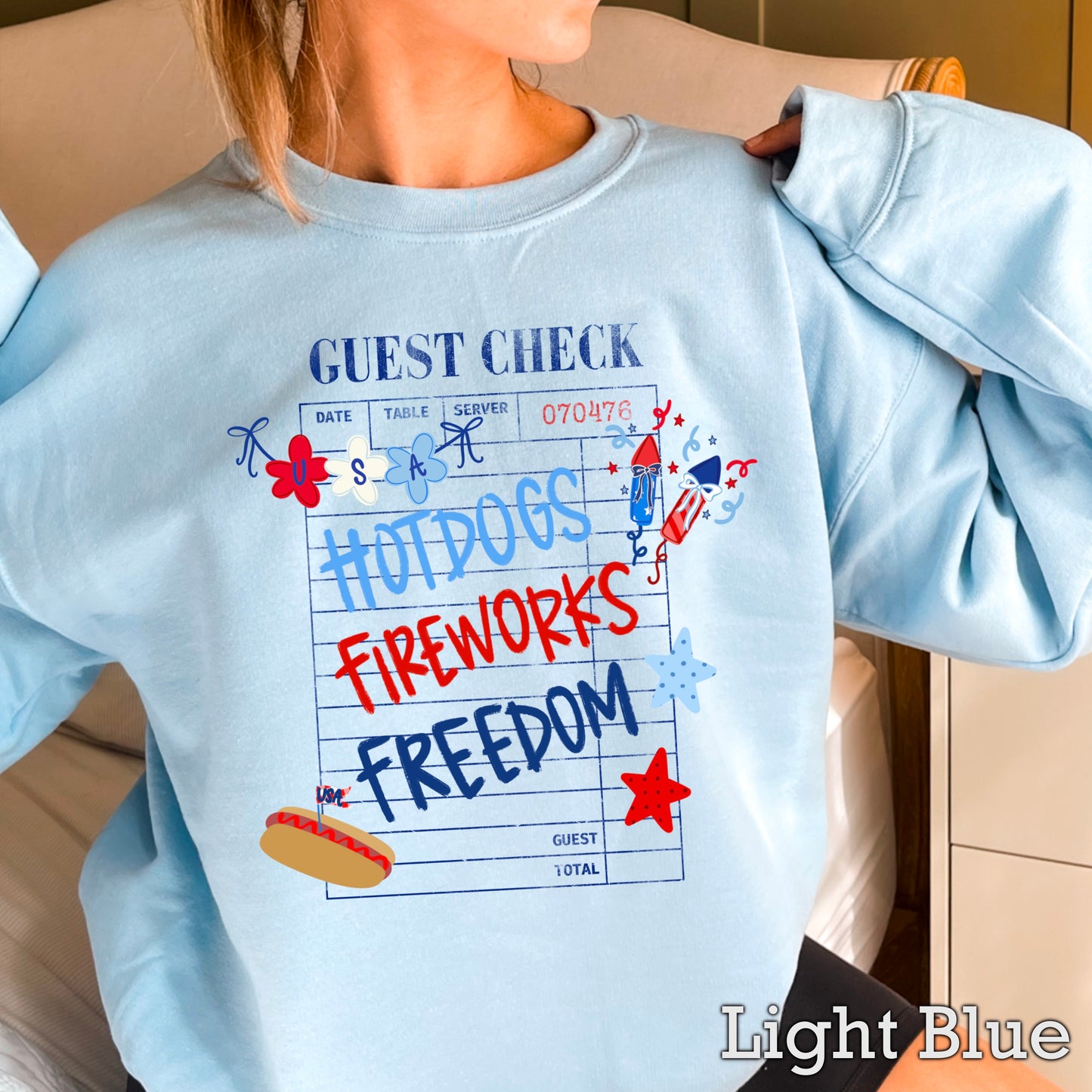 Guest Check July 4th Crewneck Sweatshirt