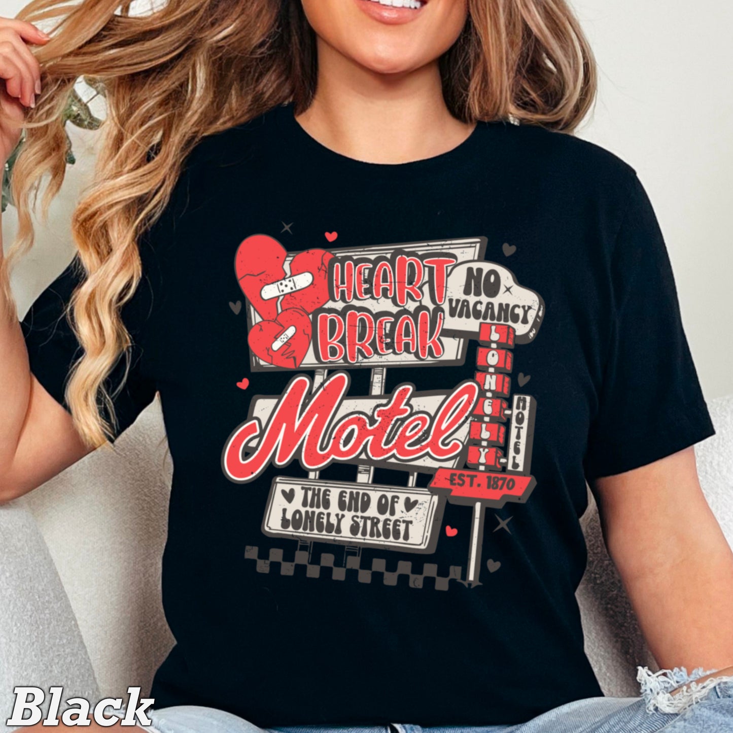 Heart Break Motel Valentine’s Day Comfort Color Graphic Tee