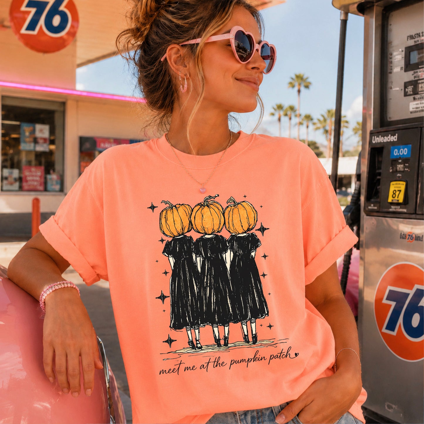 Meet Me At The Pumpkin Patch Halloween Comfort Color Graphic Tee