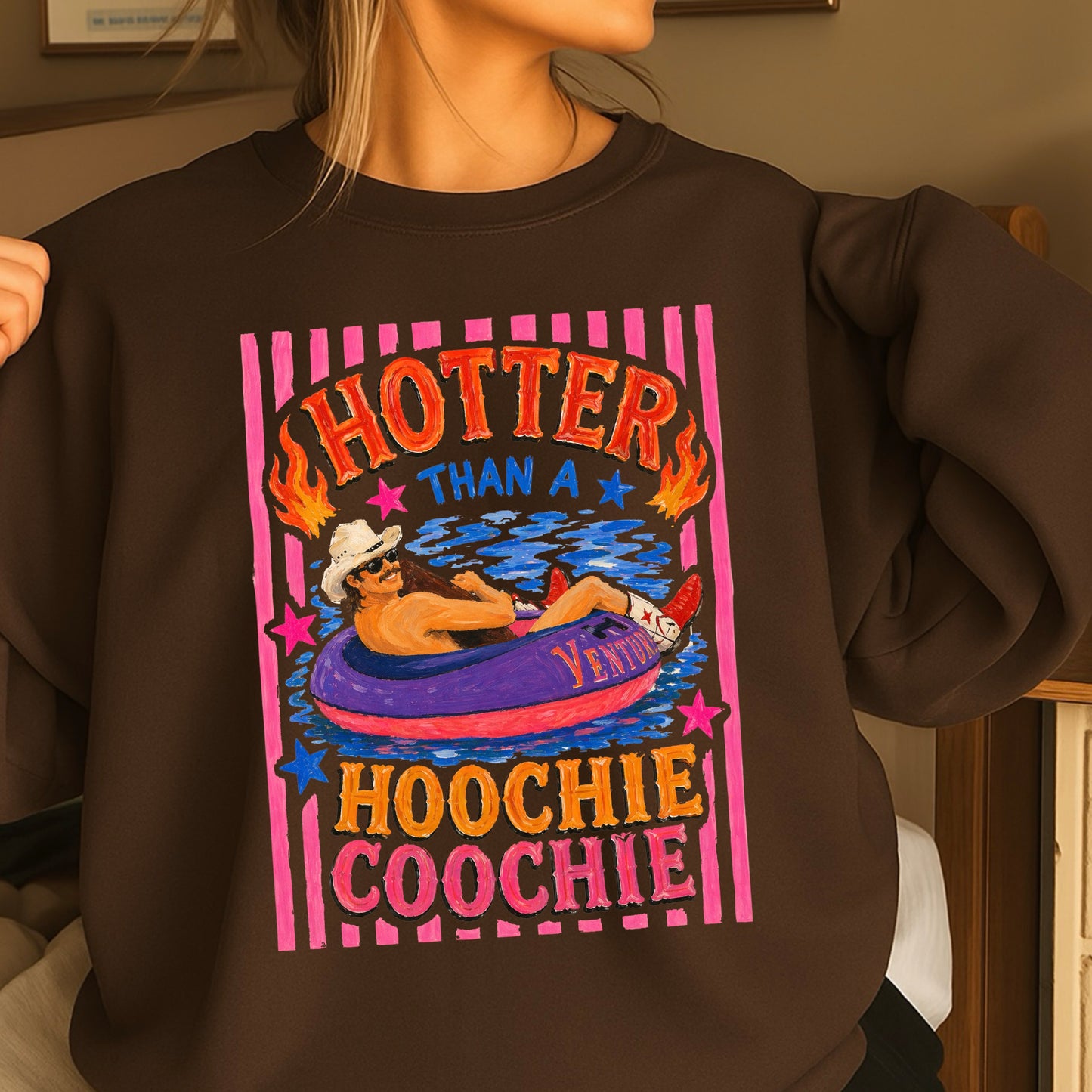 Hotter Than A Hoochie Coochie  Crewneck Sweatshirt