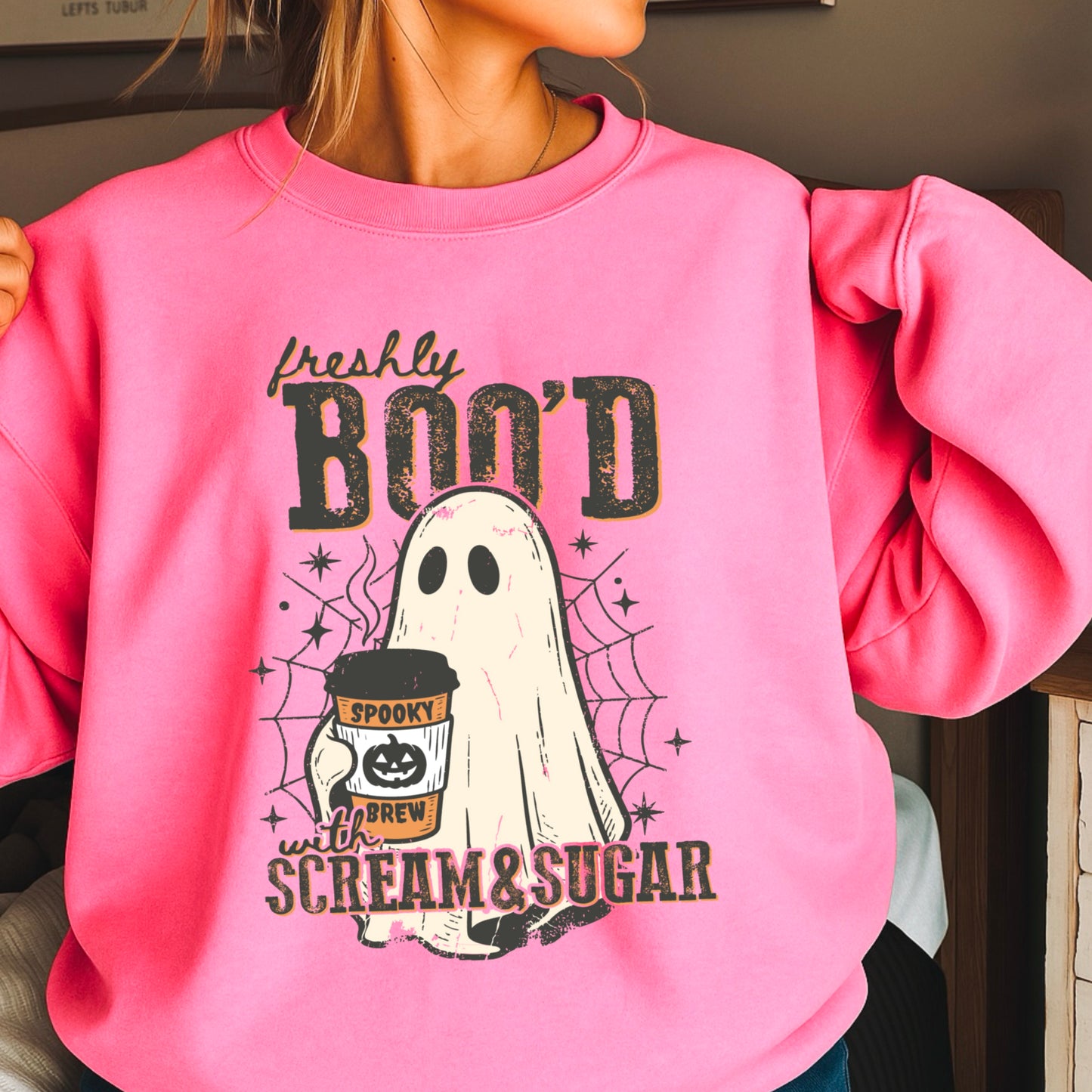 Freshly Boo’d Scream & Sugar Halloween Crewneck Sweatshirt
