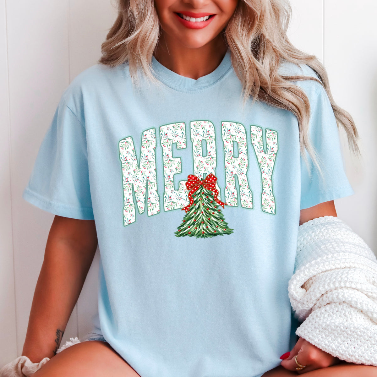 Merry Christmas Comfort Color Graphic Tee