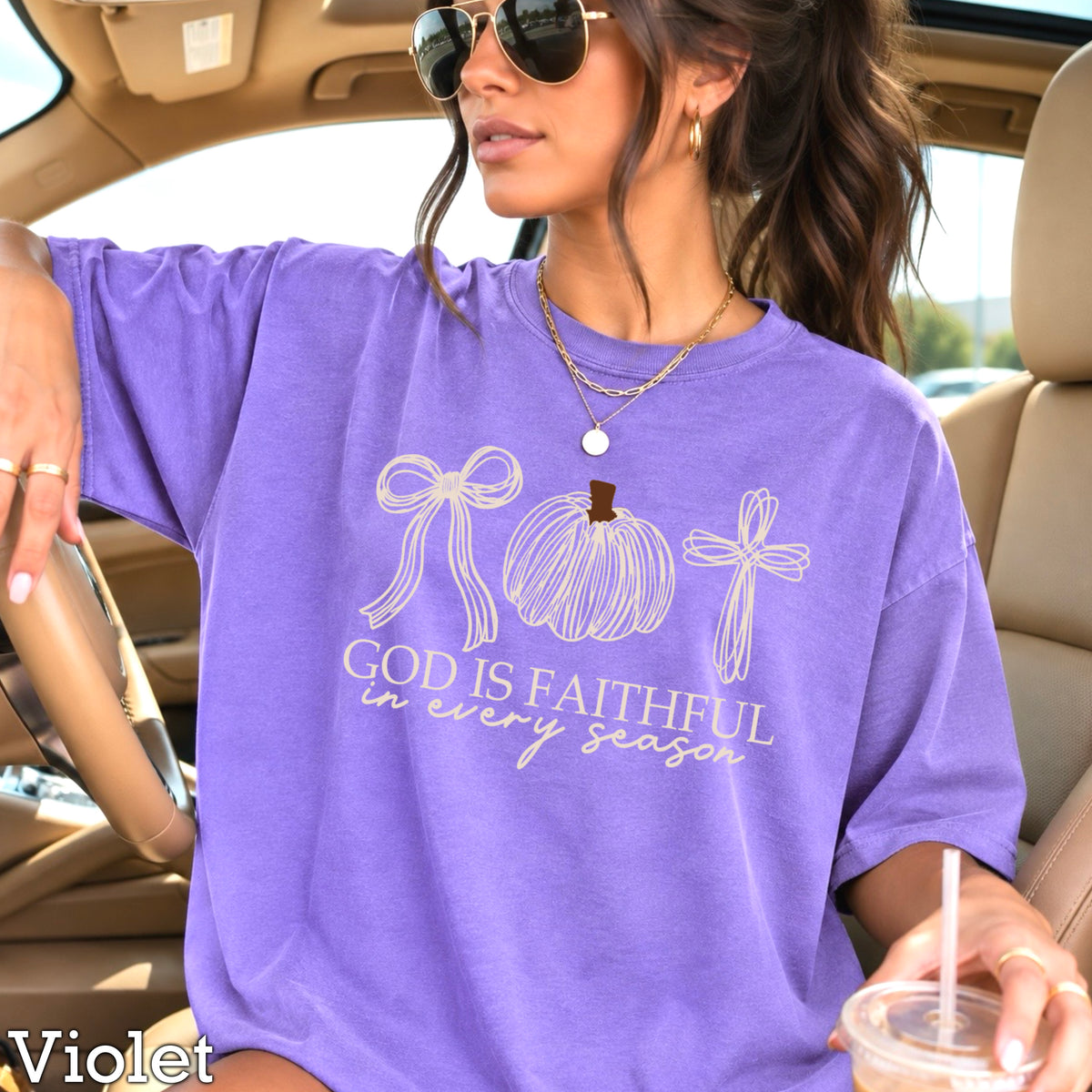 God Is Faithful In Every Season Comfort Color Graphic Tee