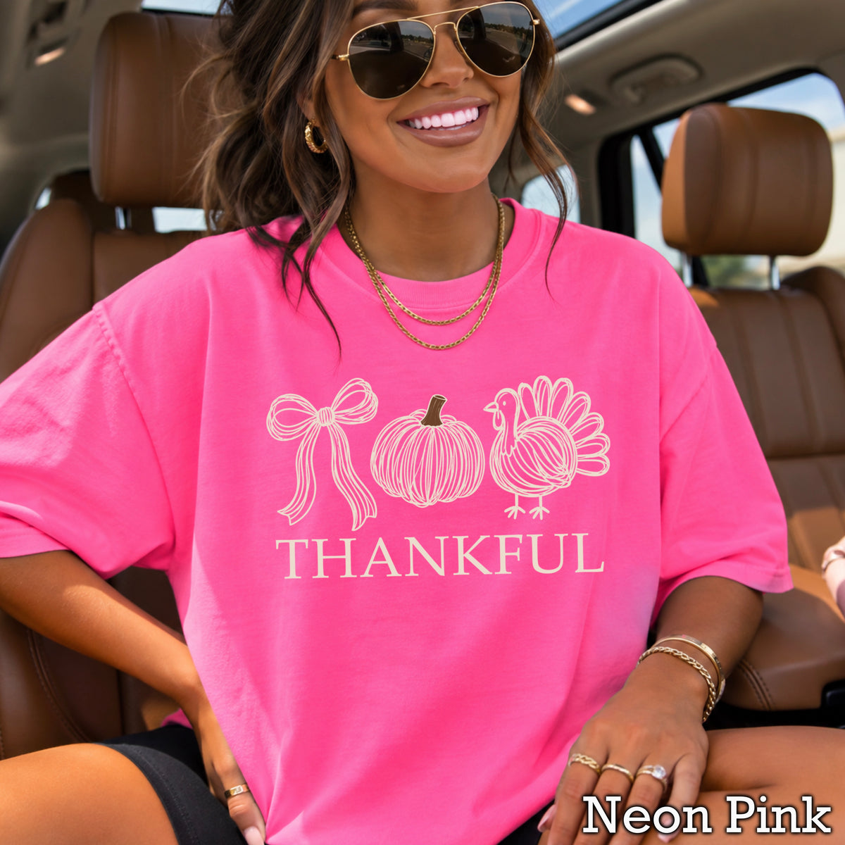 Thankful Thanksgiving Comfort Color Graphic Tee