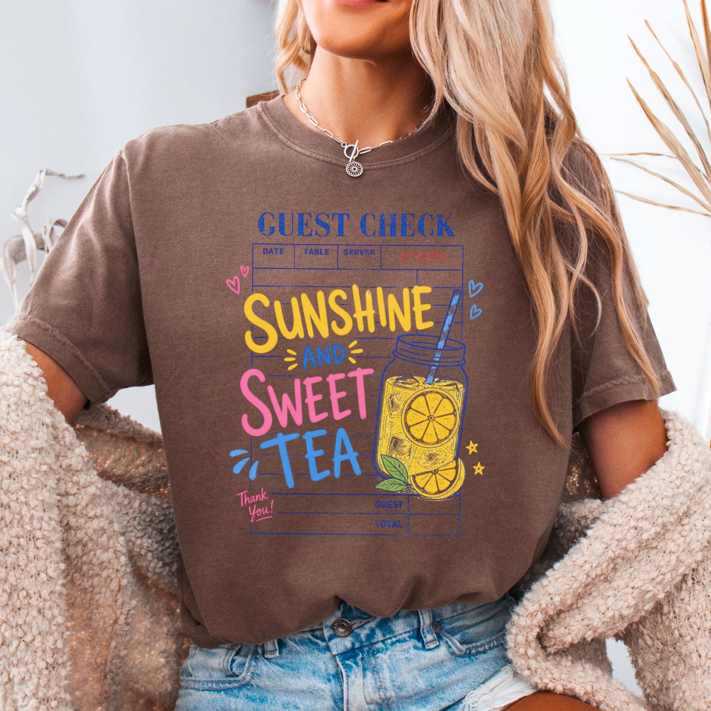 Guest Check Sunshine & Sweet Tea Comfort Color Graphic Tee
