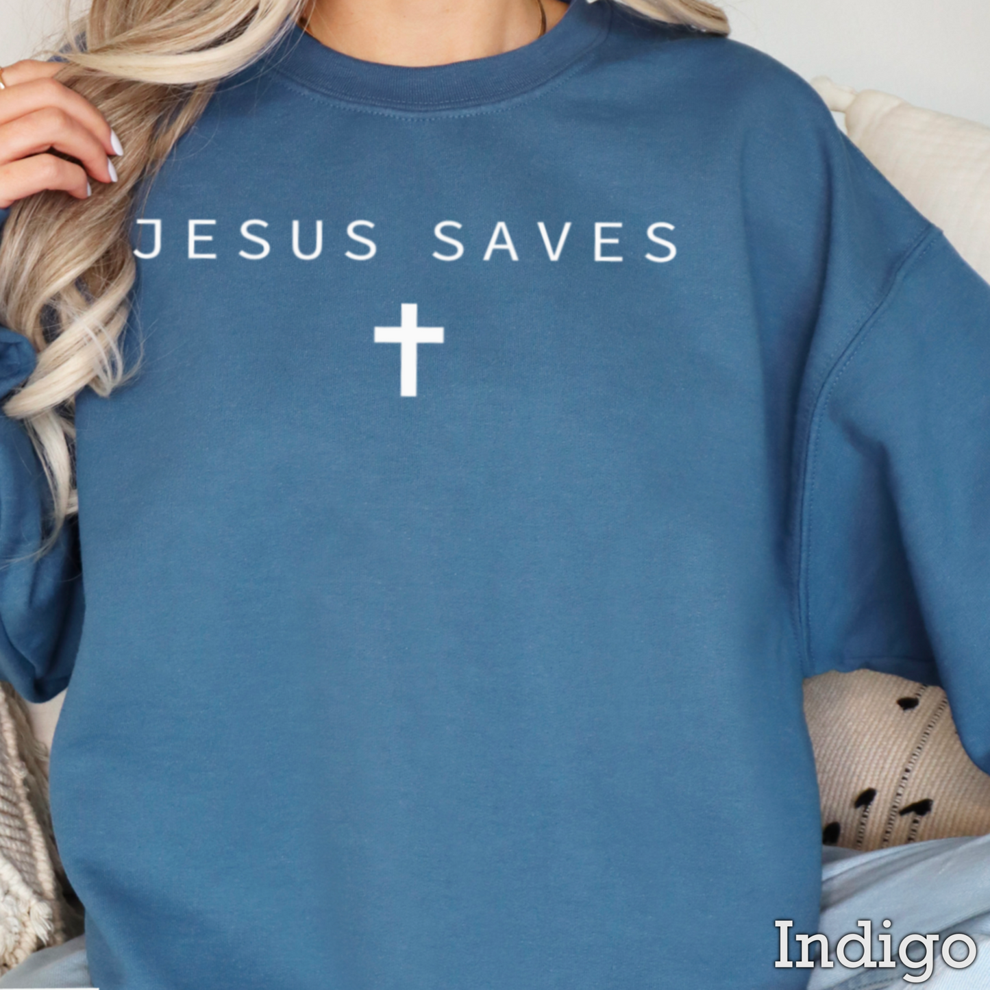 Jesus Saves Graphic Crewneck Sweatshirt
