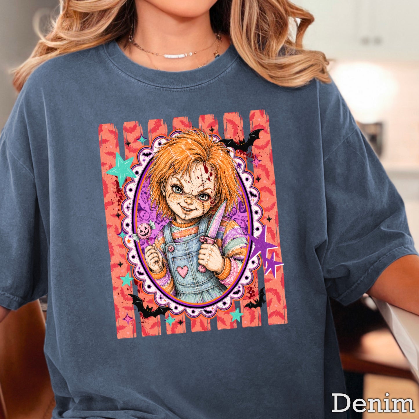 Horror Film Character Halloween Comfort Color Graphic Tee
