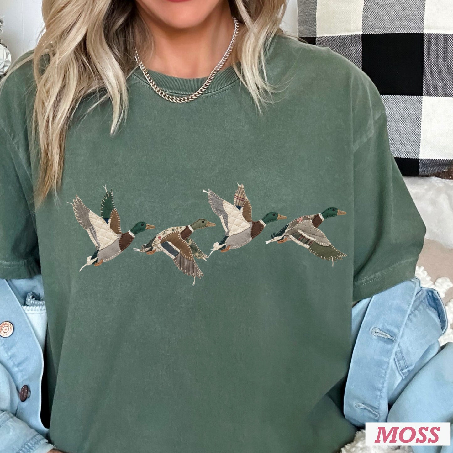 Patchwork Mallard Duck Comfort Color Graphic Tee