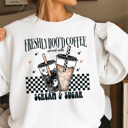 Freshly Boo’d Coffee Halloween Crewneck Sweatshirt