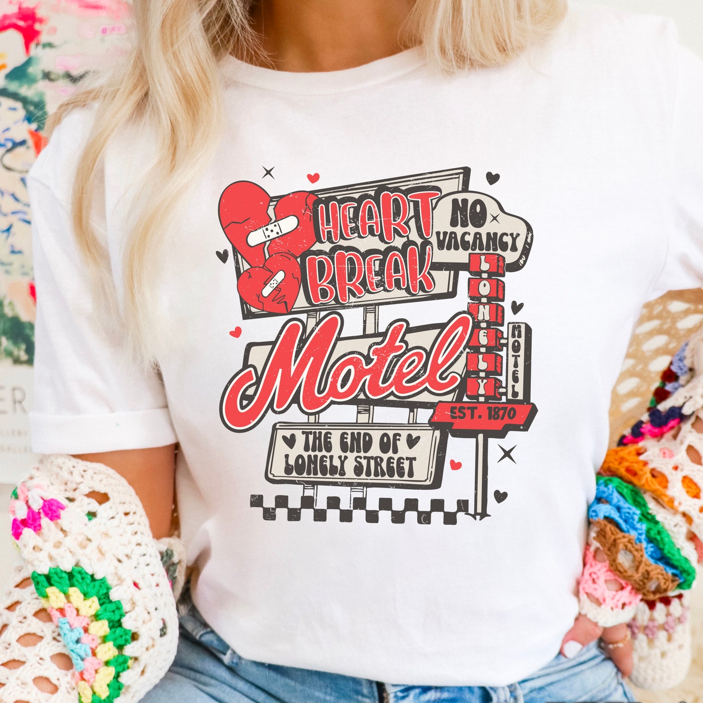 Heart Break Motel Valentine’s Day Comfort Color Graphic Tee