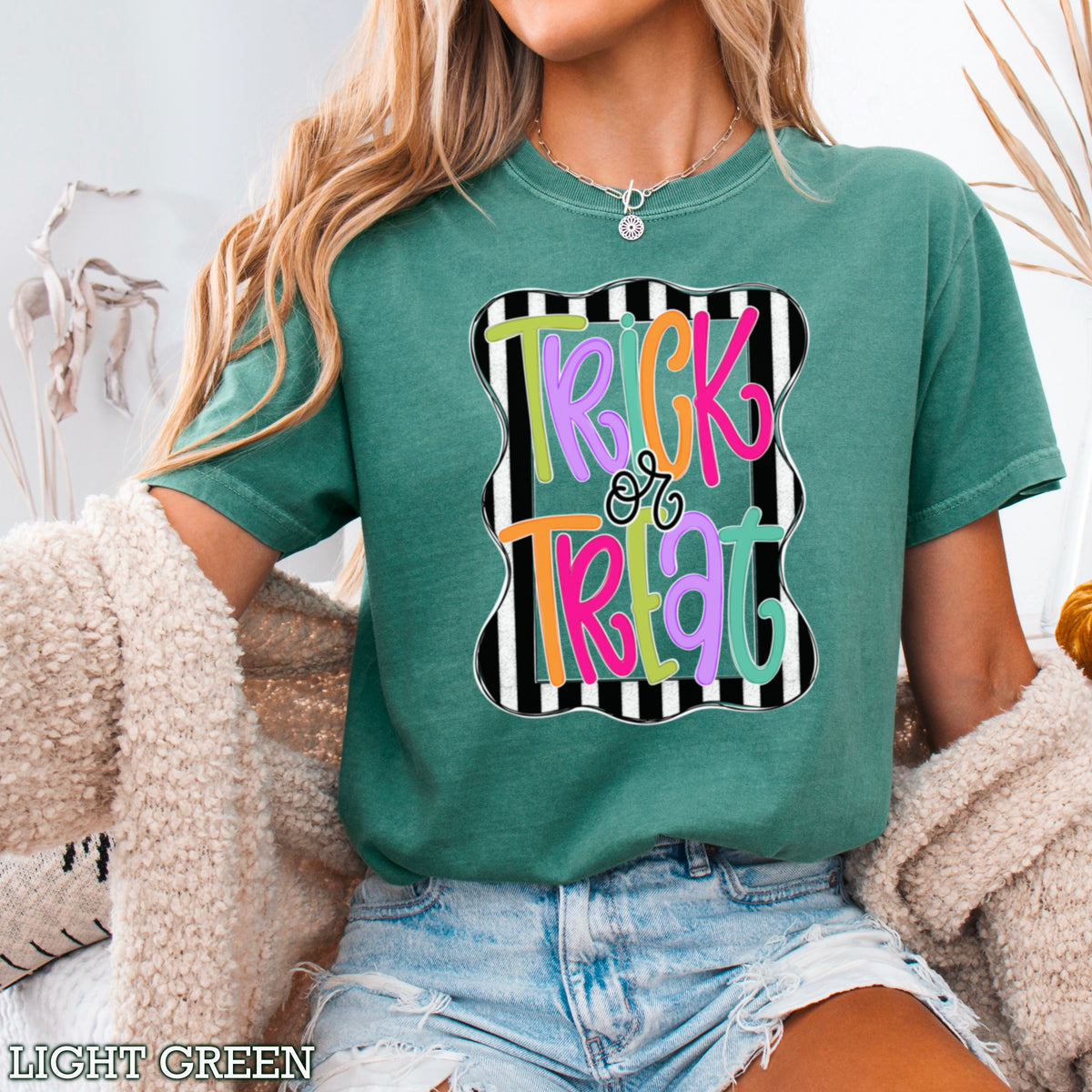 Trick Or Treat Halloween Comfort Color Graphic Tee