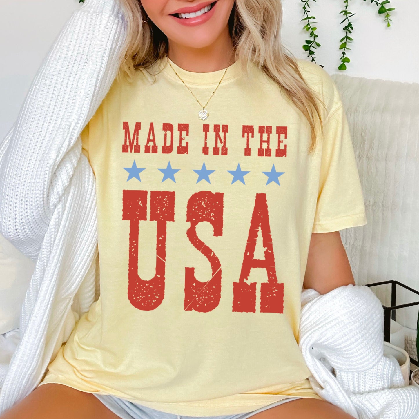 Made InThe USA July 4th Comfort Color Graphic Tee