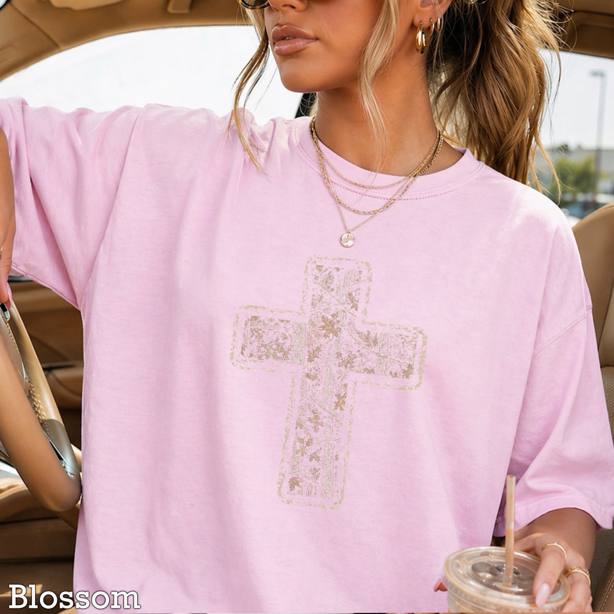 Camo Cross Christian Comfort Color Graphic Tee