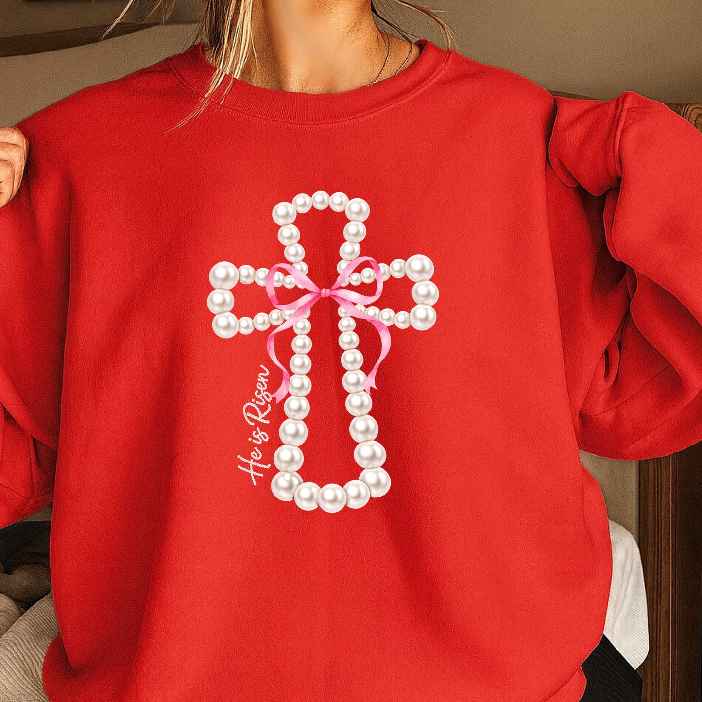 He Is Risen Easter Crewneck Sweatshirt