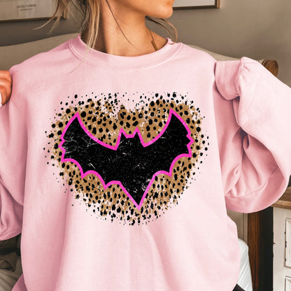 Leopard Bat Halloween Crewneck Sweatshirt