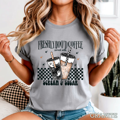 Freshly Boo’d Coffee Halloween Comfort Color Graphic Tee