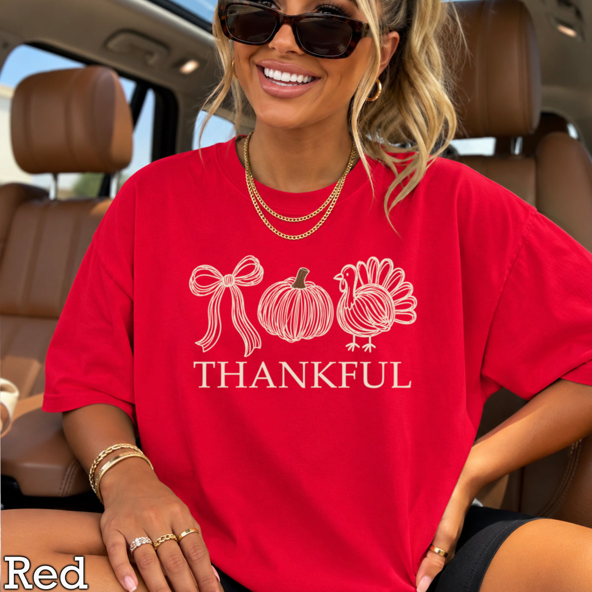 Thankful Thanksgiving Comfort Color Graphic Tee