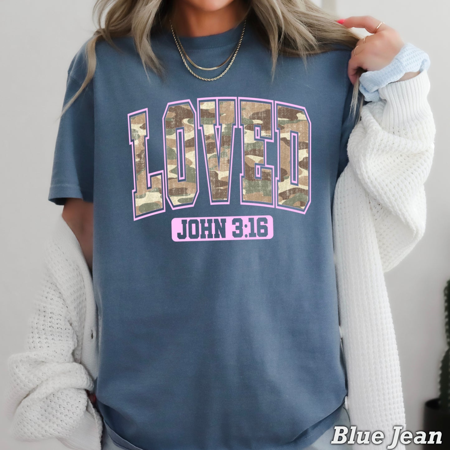 Camo John 3:16 Valentine’s Day Comfort Color Graphic Tee