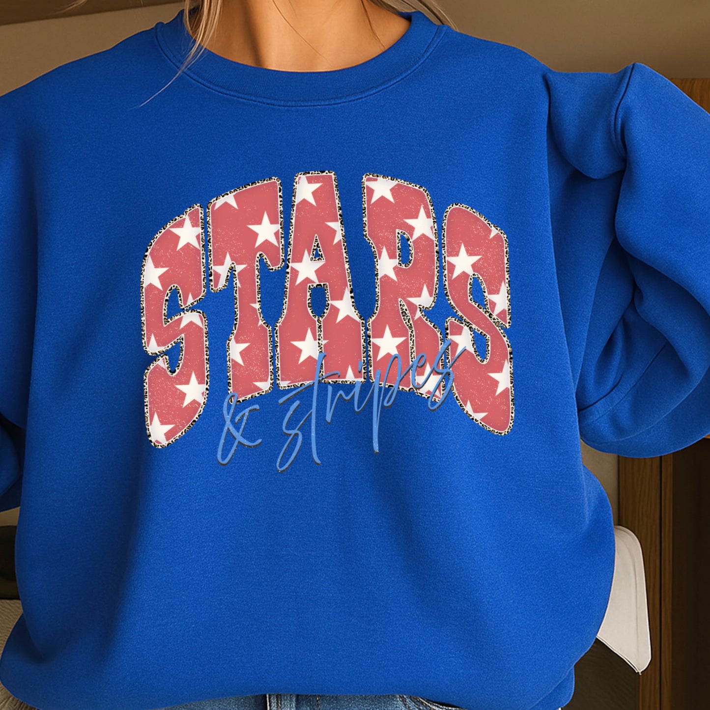 Stars & Stripes July4th Crewneck Sweatshirt