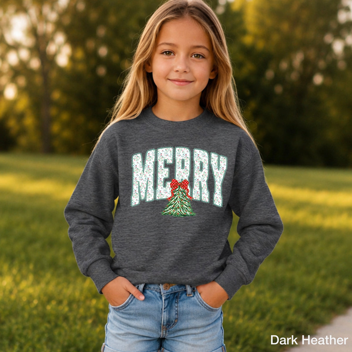 Merry Christmas Youth Crewneck Sweatshirt