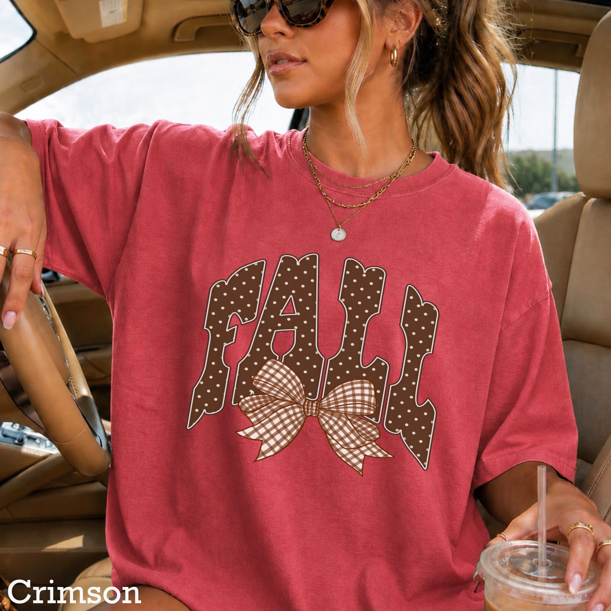 Fall Gingham Comfort Color Graphic Tee