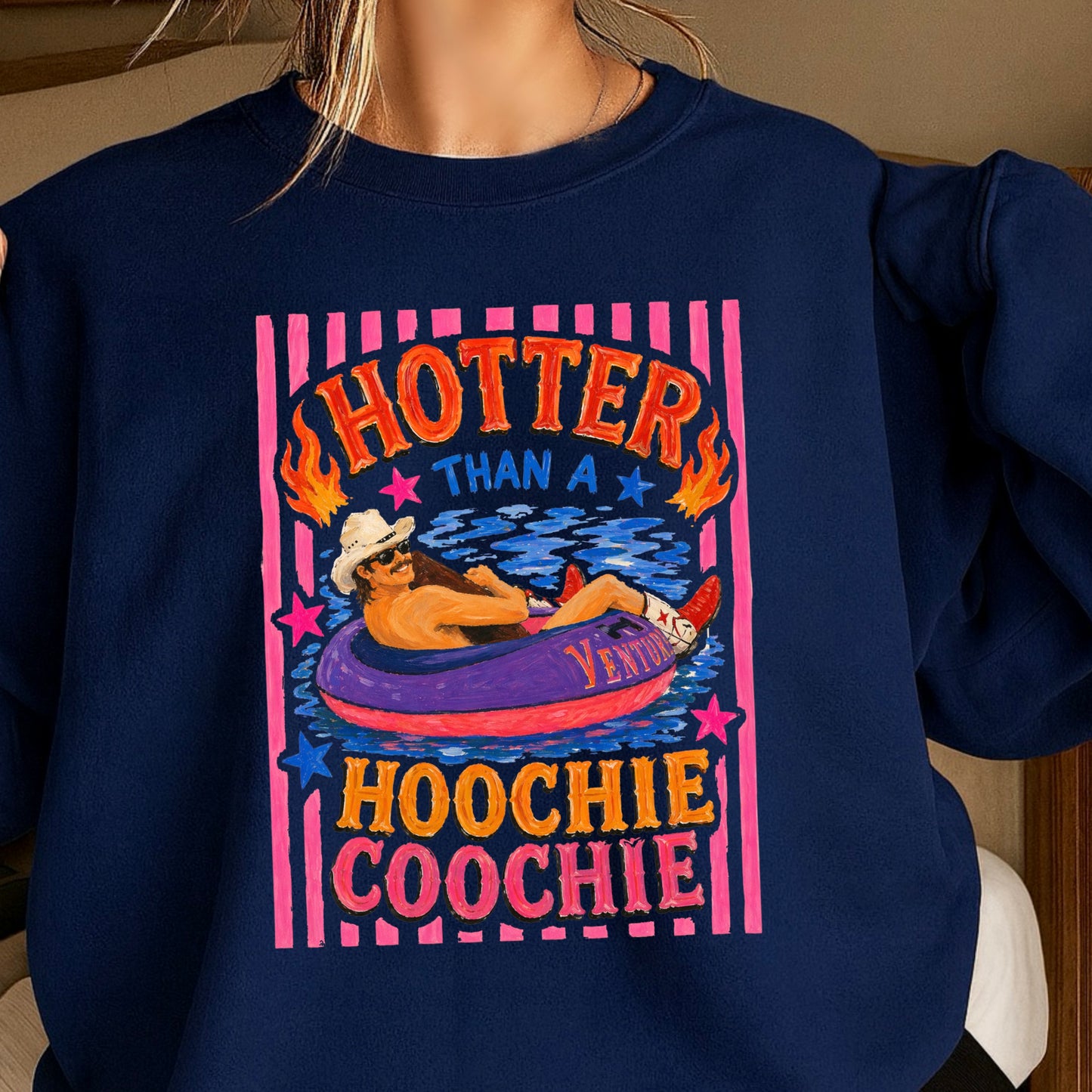 Hotter Than A Hoochie Coochie  Crewneck Sweatshirt