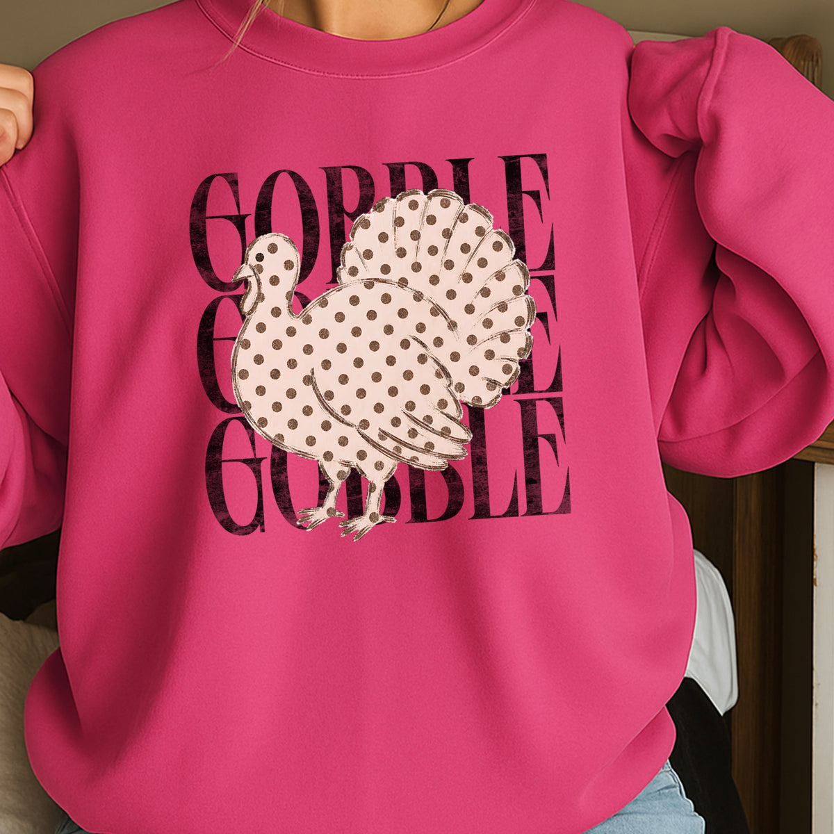 Gobble Thanksgiving Crewneck Sweatshirt