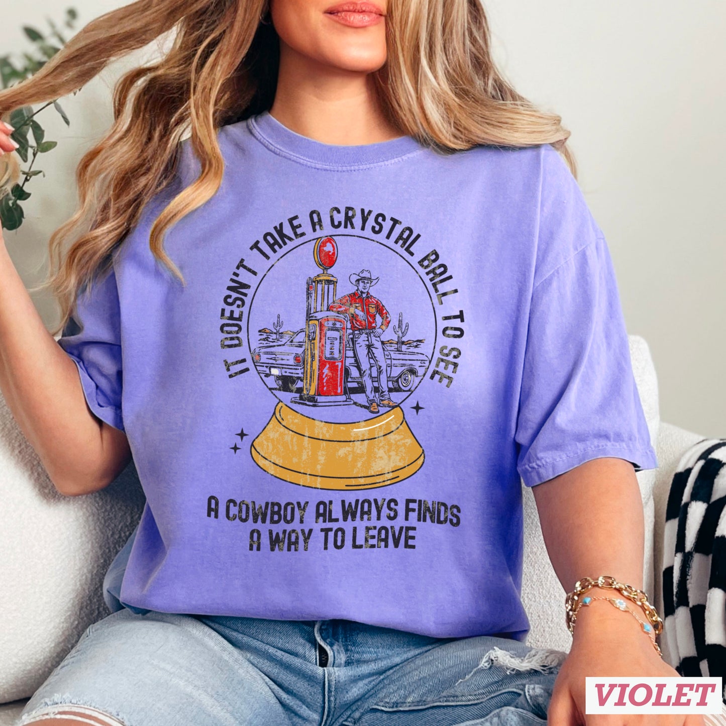 A Cowboy Finds A Way To Leave Western Comfort Color Graphic Tee