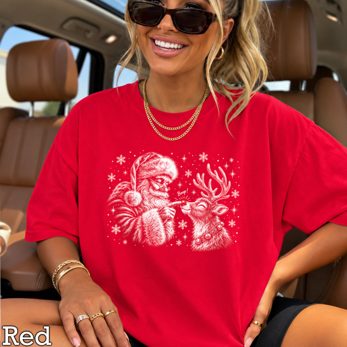 Santa’s Boop Christmas Comfort Color Graphic Tee