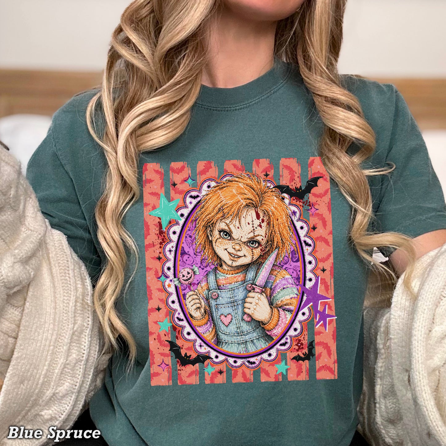 Horror Film Character Halloween Comfort Color Graphic Tee