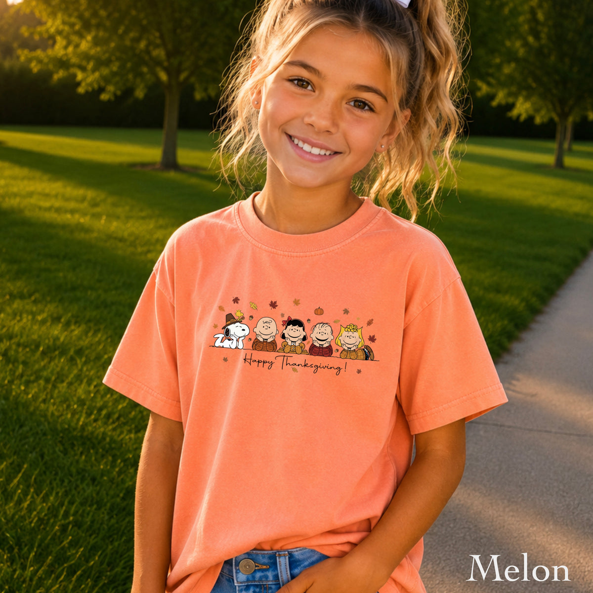 Happy Thanksgiving Youth Comfort Color T-Shirt