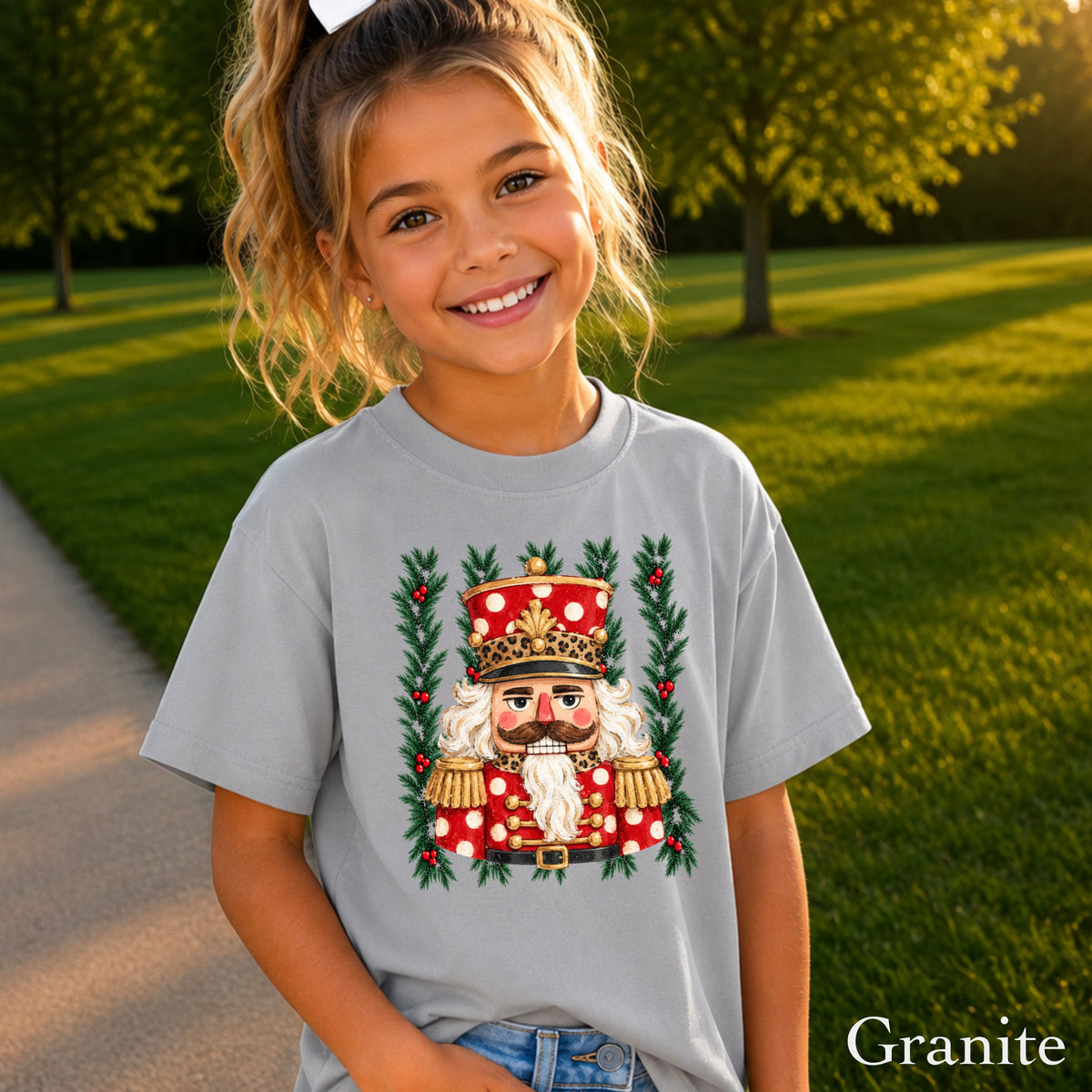 Preppy Nutcracker Christmas Youth Comfort Color T-Shirt