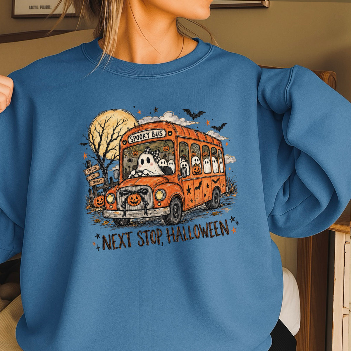 Next Stop Halloween Crewneck Sweatshirt