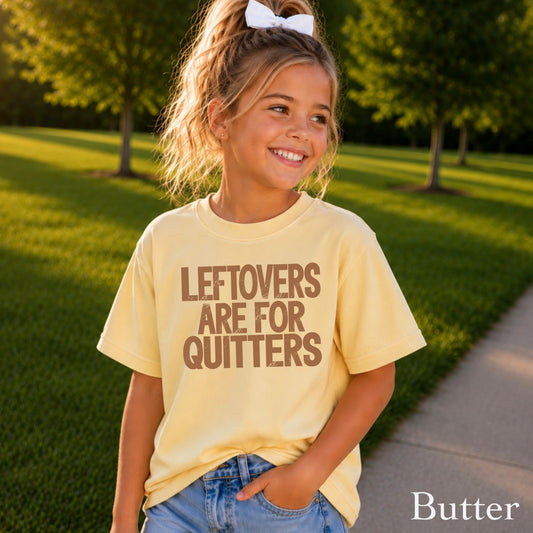 Leftovers Are For Quitters Thanksgiving Youth Comfort Color T-Shirt