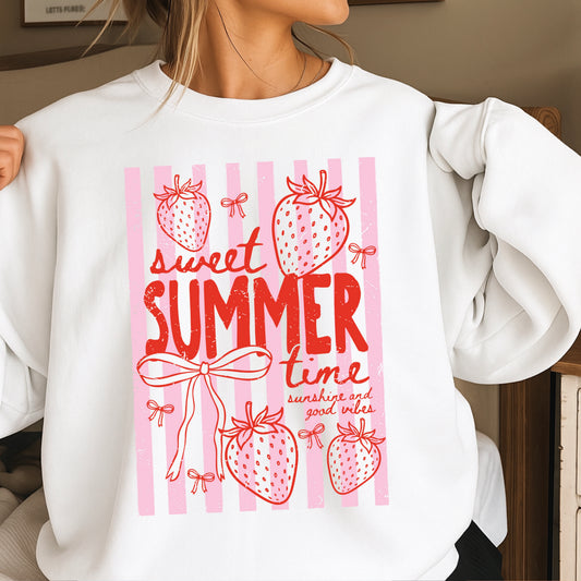 Sweet Summertime Strawberry Crewneck Sweatshirt