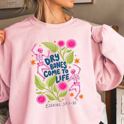 Dry Bones Come To Life Navy Lettering Christian Sweatshirt